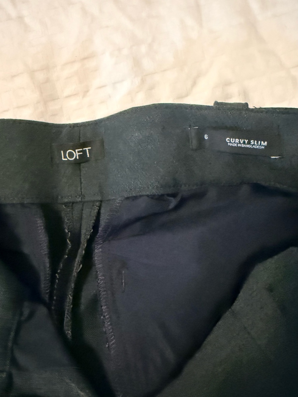 LOFT Green Curvy Slim Pants